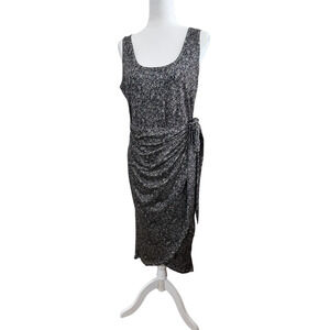 NWOT Women Tank Dress Sleeveless Ruched Midi Party Club Wrap Dress Large
